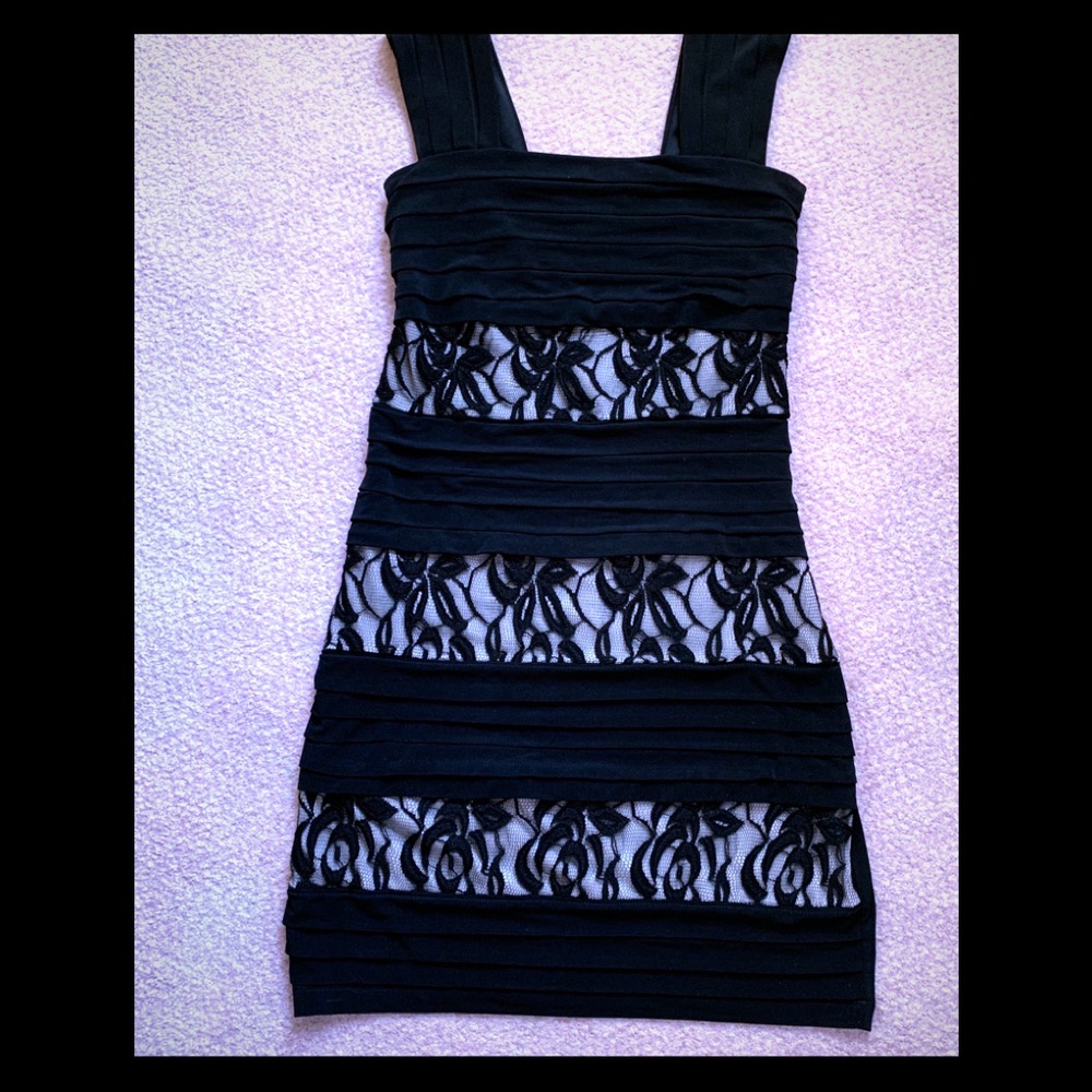 Intermission Black White Lace Inlay Dress Women 4